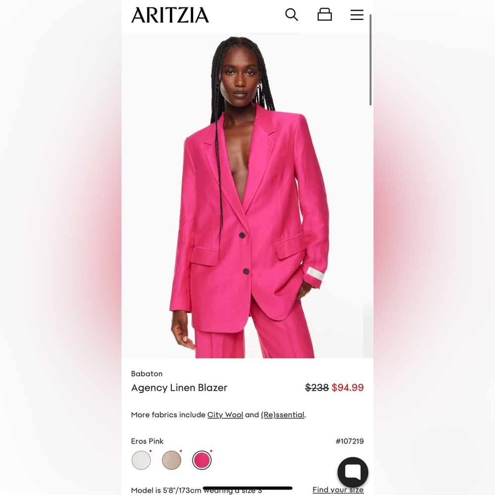 NWT BABATON Agency Linen Blazer size XS